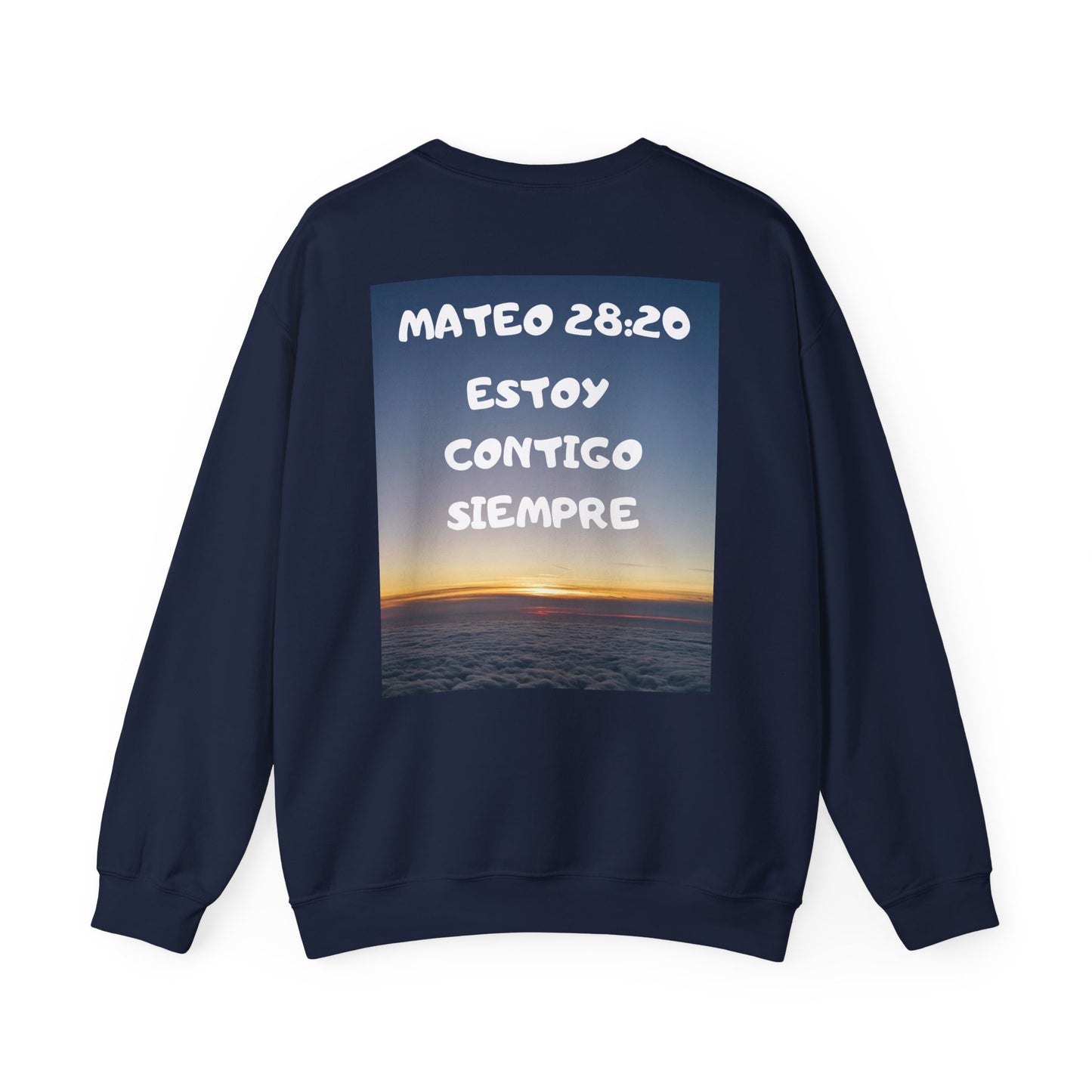 Christian Sweatshirt — Jeremías 29:11 & Mateo 28:20 Inspirational Crewneck