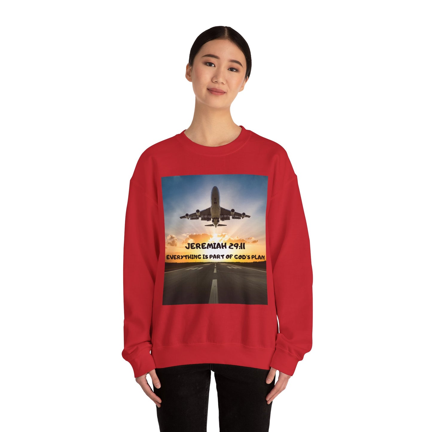 "Jeremiah 29:11 / Matthew 28:20" Christian Crewneck Inspirational Bible Verse Sweatshirt
