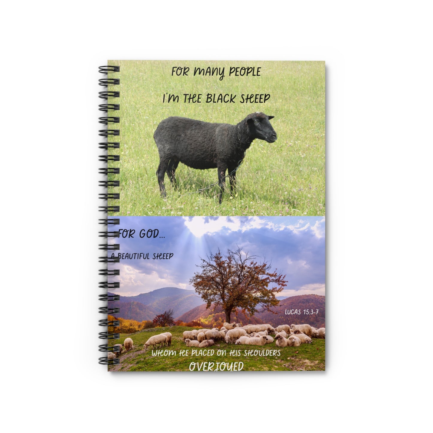 Black Sheep Inspirational Spiral Notebook, Christian Journal, Motivational Gifts, Uplifting Stationery, Encouragement Journal, Unique [...]