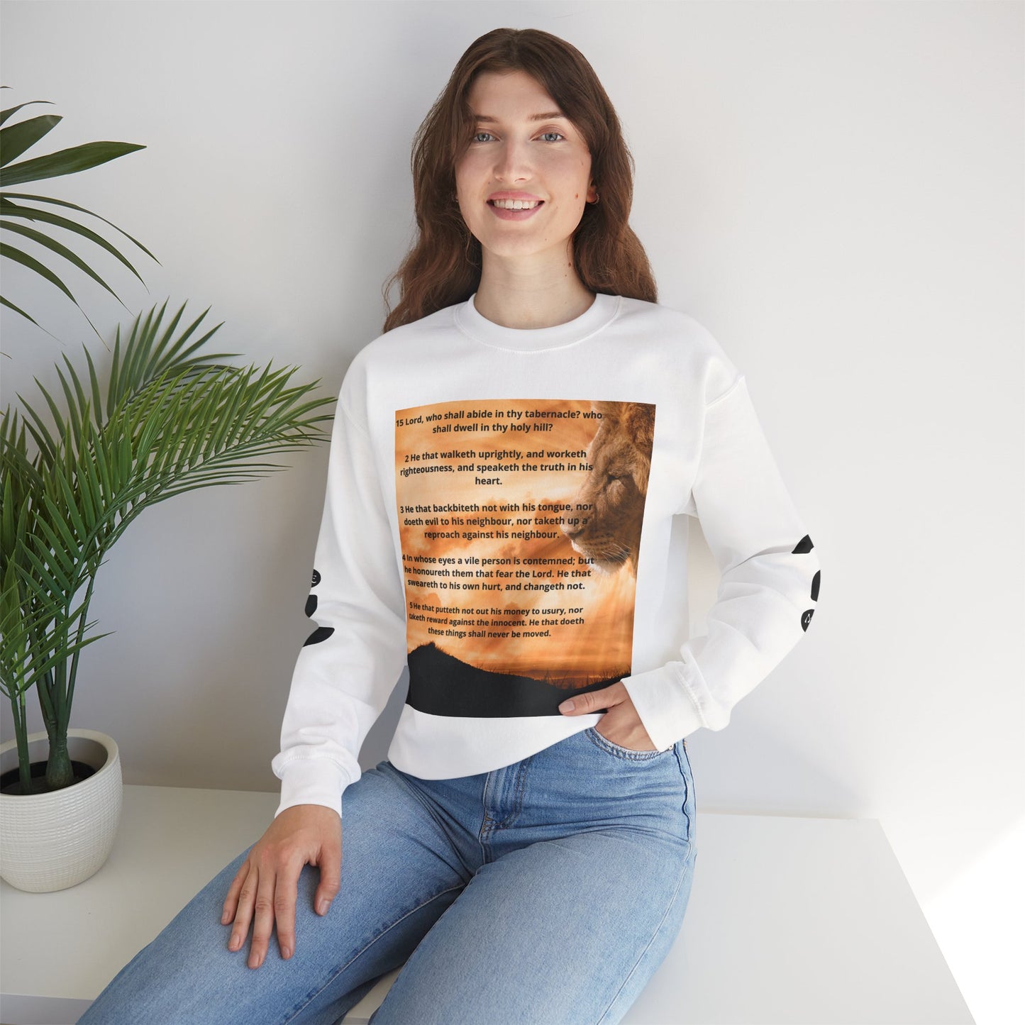 PSALM 15 Lion Crewneck Sweatshirt, Motivational Top for Animal Lovers, Gift Idea for Birthdays, Cozy Apparel for Everyday [...]