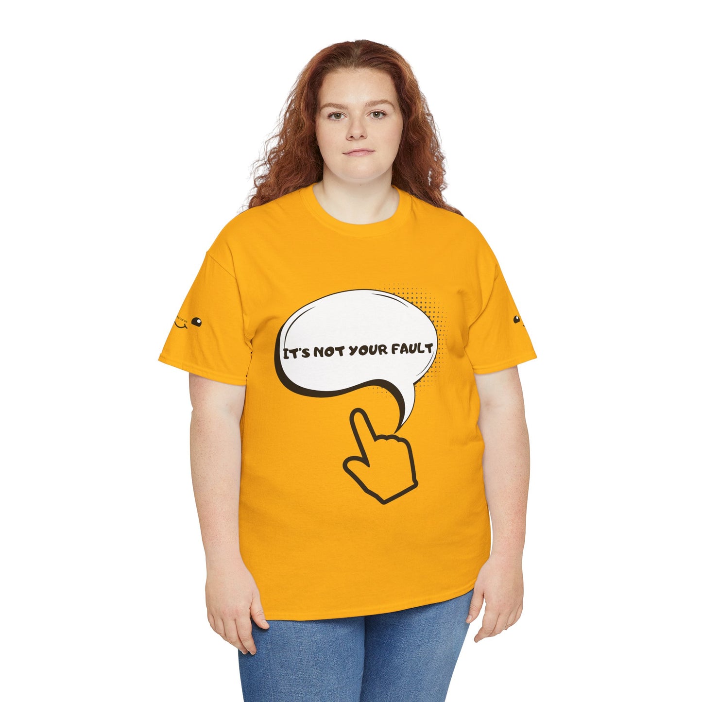 Graphic Tee — "It's Not Your Fault" Comic-Style Pointing Design