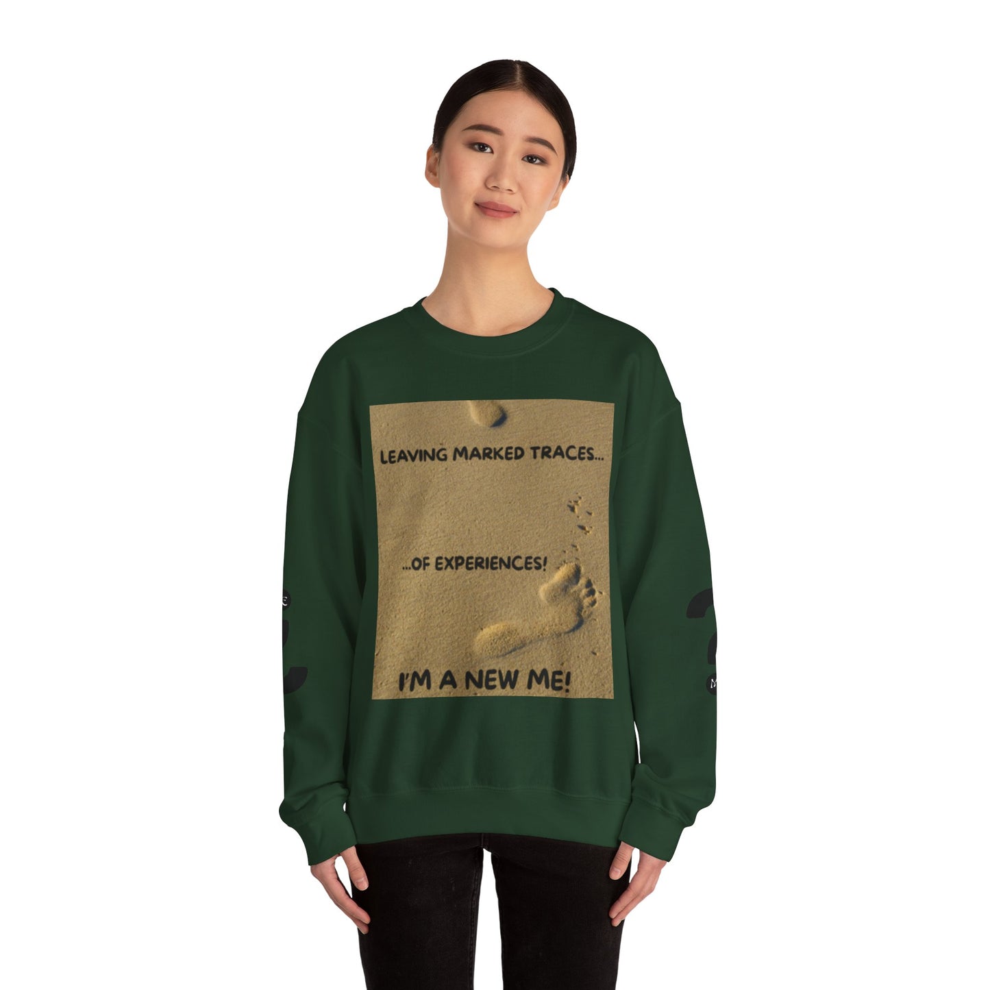 LEAVING MARKED TRACES New Beginnings Crewneck Sweatshirt | Inspirational Gift, Motivational Apparel, Unisex Fashion, Casual Wear, Self-Improvement