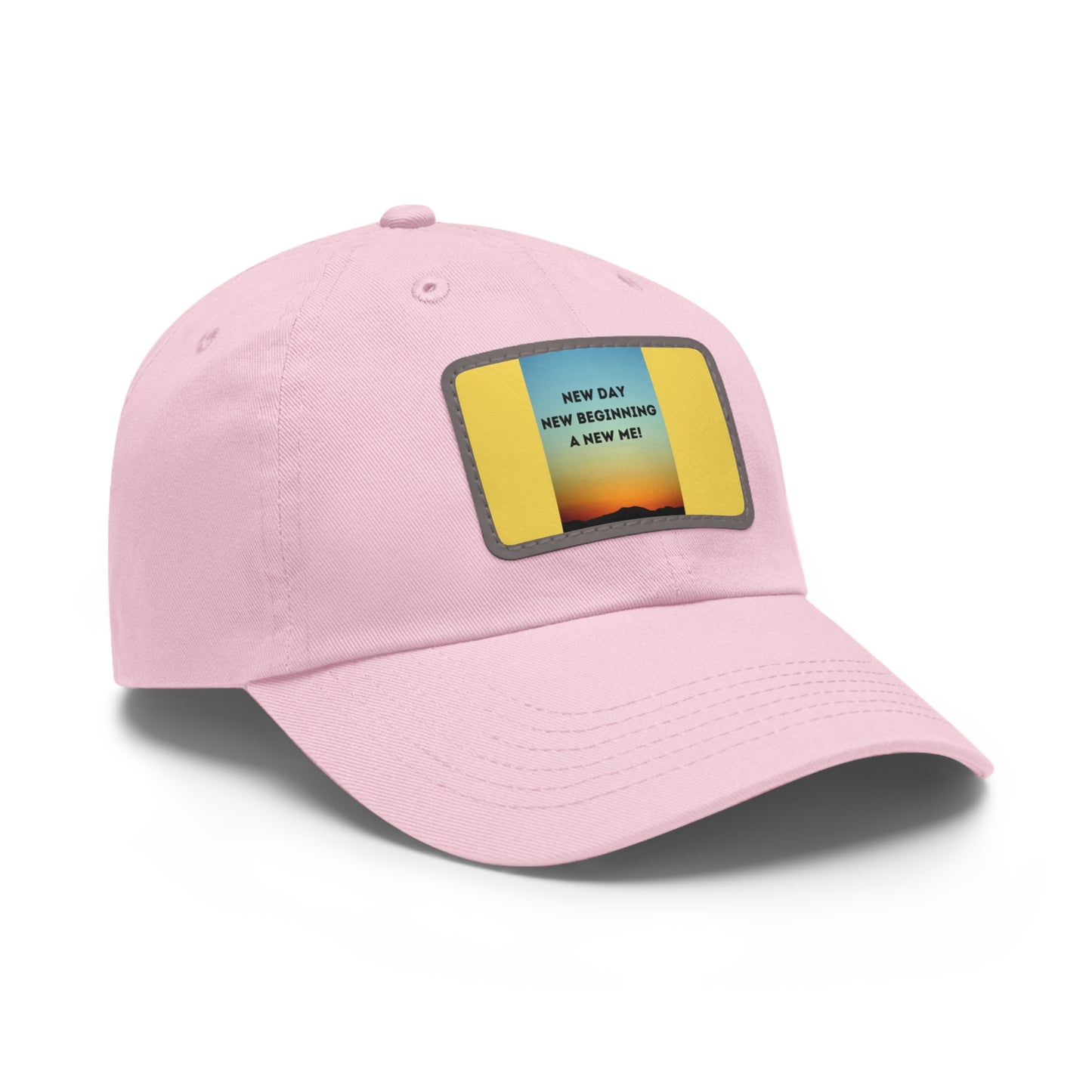 NEW DAY NEW BEGINNING A NEW ME Hat with Leather Patch (Rectangle)