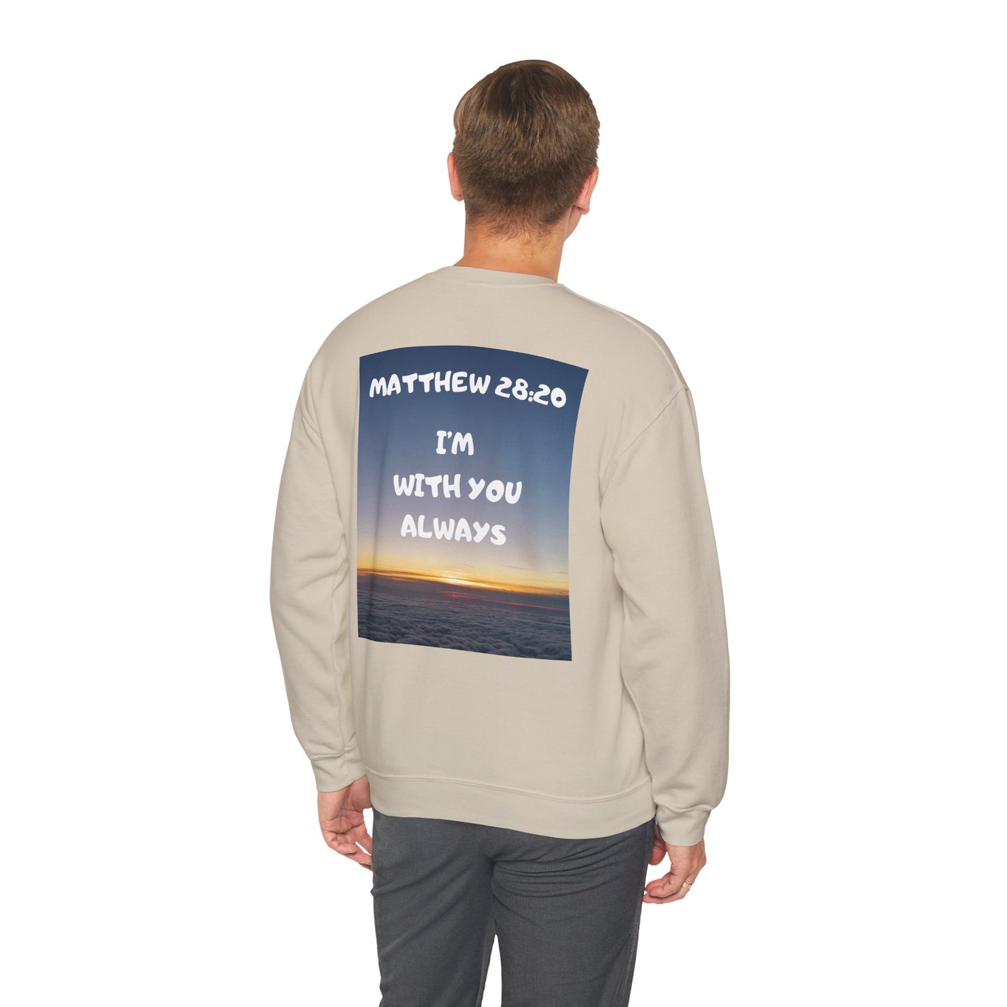 "Jeremiah 29:11 / Matthew 28:20" Christian Crewneck Inspirational Bible Verse Sweatshirt