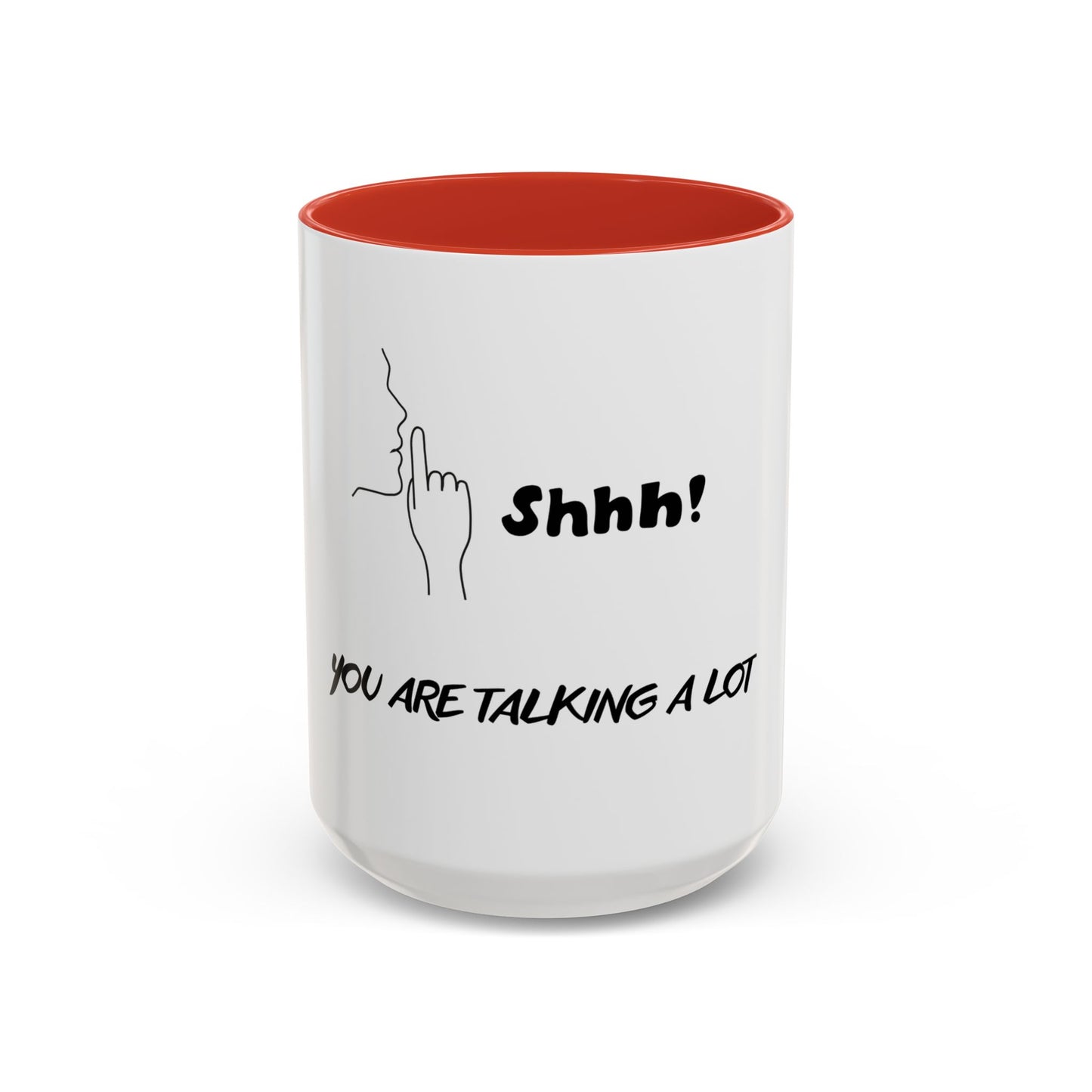 Funny Shhh Coffee Mug, Gift for Friends, Office Humor Cup, Black Accent Mug, Tea Lover's Present