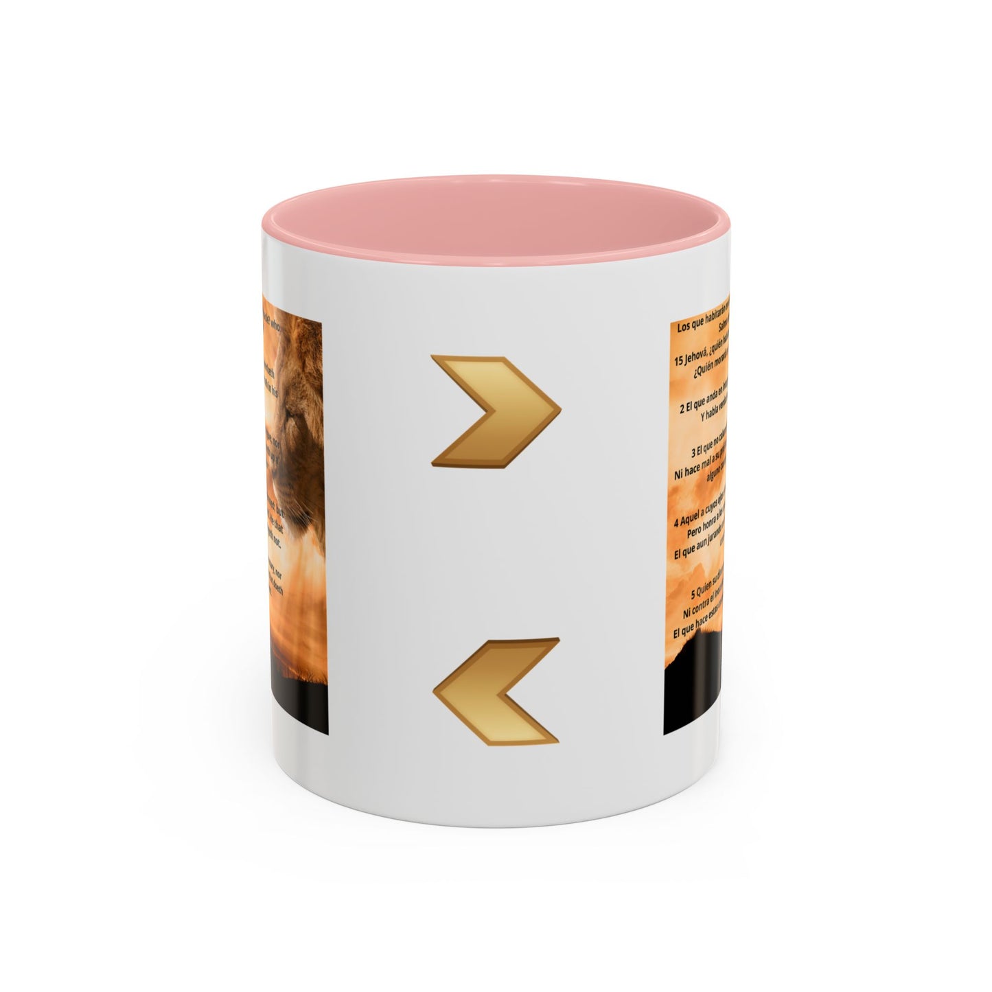 PSALM 15 ENG / SPA Inspirational Lion Accent Coffee Mug | Faith Mug, Motivational Gift, Nature Lover's Cup, Home Decor, Office Drinkware