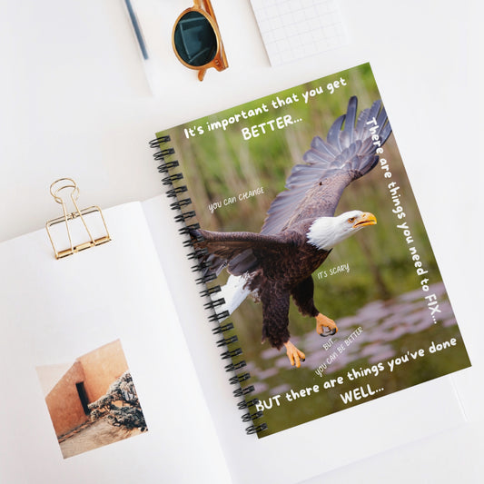 YOU CAN BE BETTER Inspirational Spiral Notebook - Motivational Eagle Design, Goal Setting Journal, Thoughtful Gift for Students and Professionals, [...]