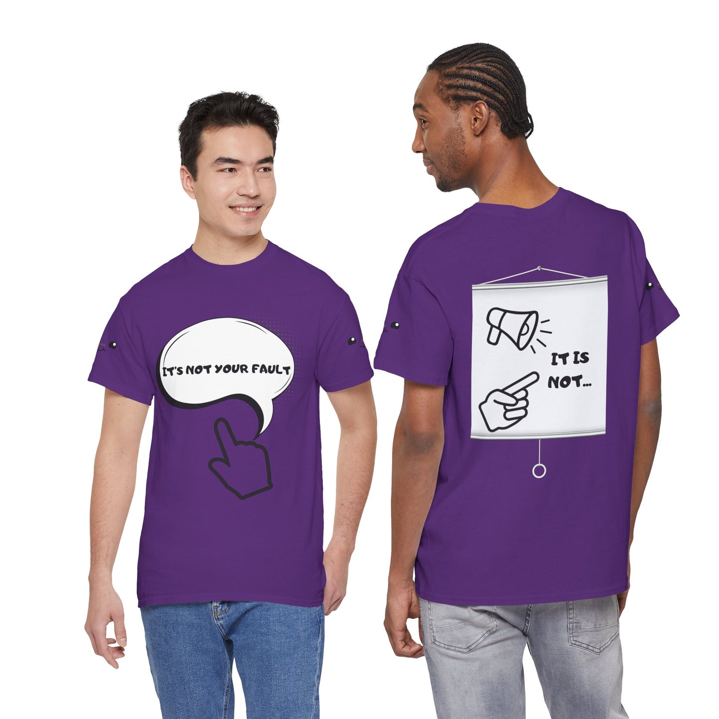Graphic Tee — "It's Not Your Fault" Comic-Style Pointing Design