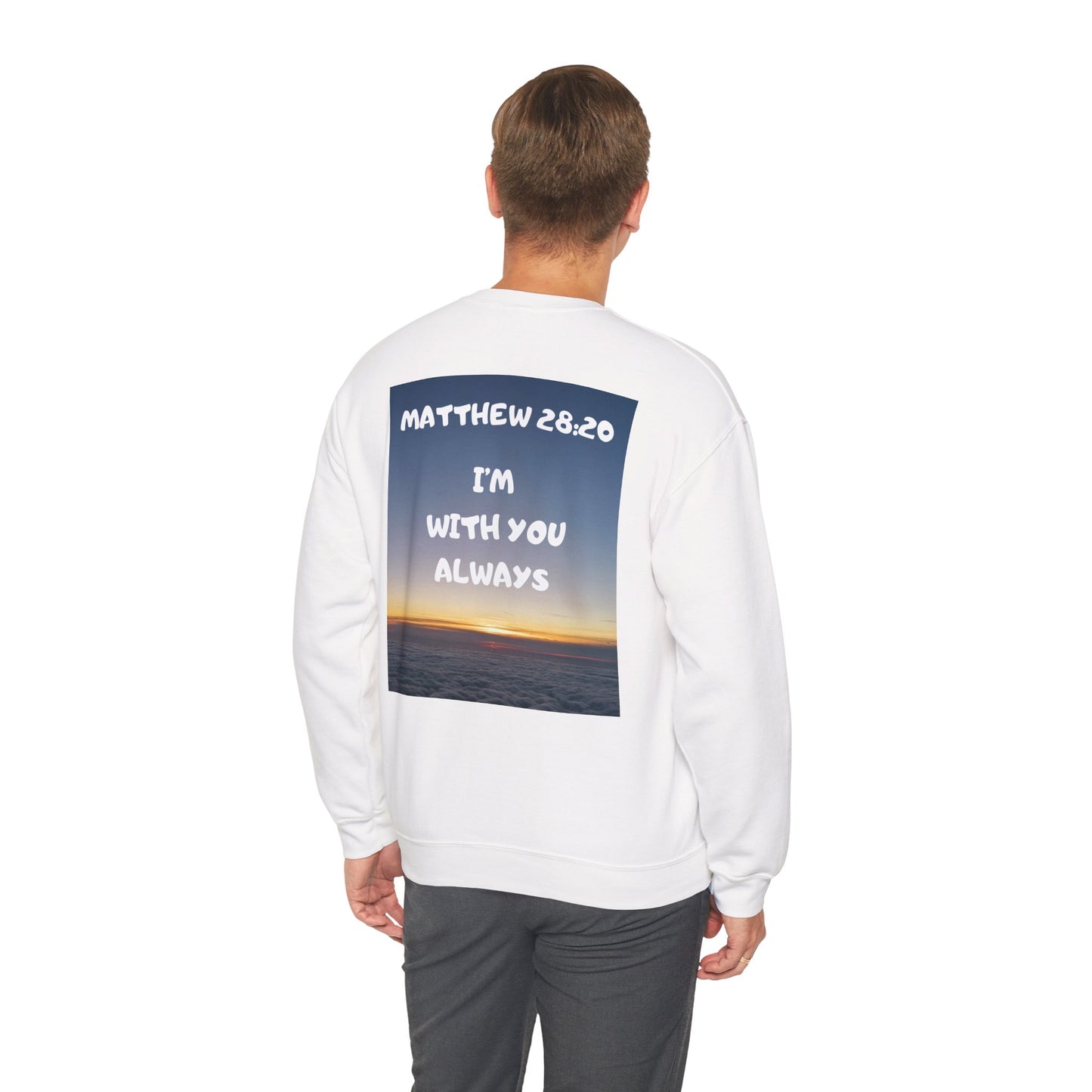 "Jeremiah 29:11 / Matthew 28:20" Christian Crewneck Inspirational Bible Verse Sweatshirt