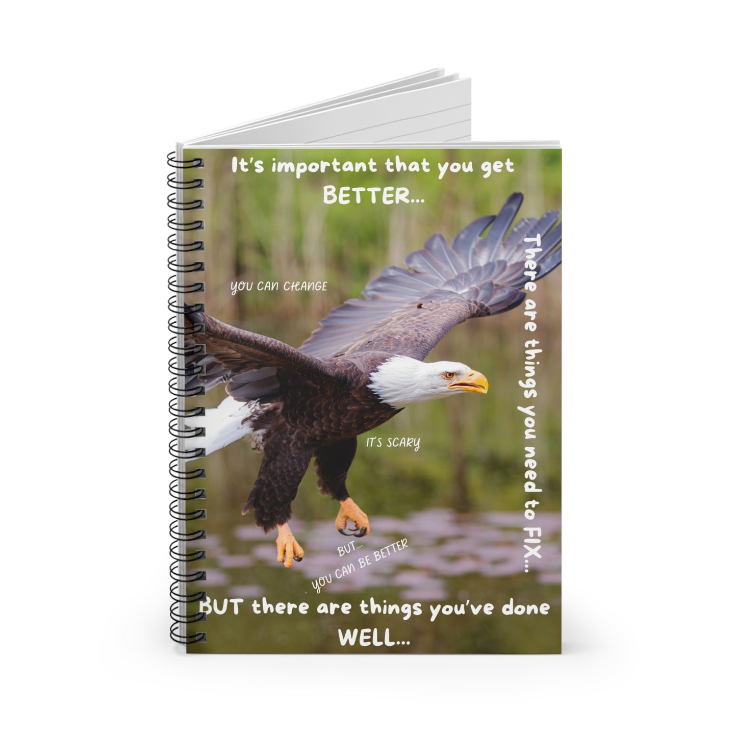 YOU CAN BE BETTER Inspirational Spiral Notebook - Motivational Eagle Design, Goal Setting Journal, Thoughtful Gift for Students and Professionals, [...]