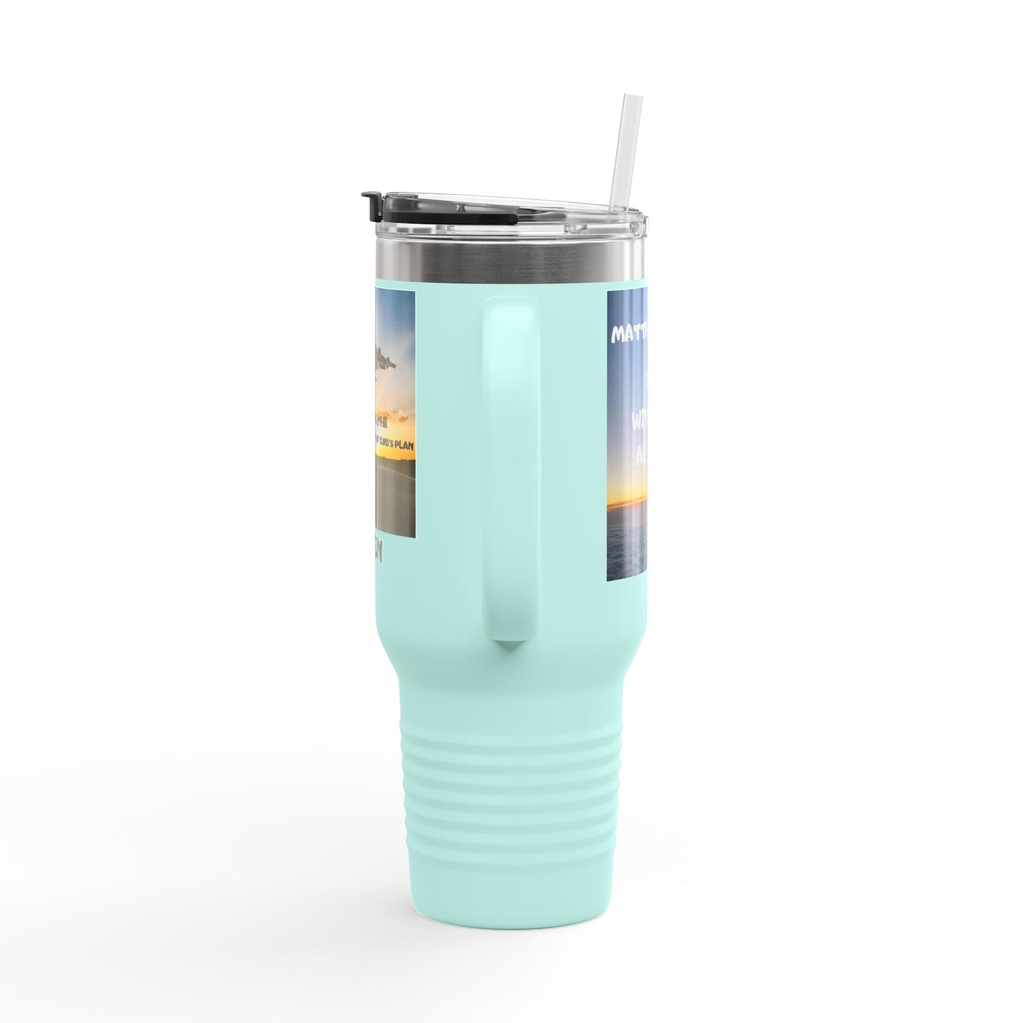 Insulated Travel Mug — 'Jeremiah 29:11' Airplane Prayer Design (Amen)
