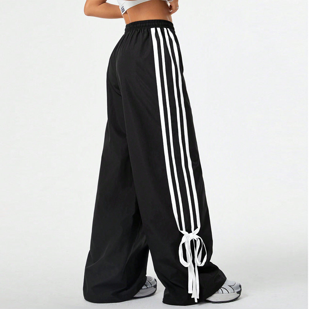 High Waist Wide Leg Pants Women's Spring Summer New Style Three Bars