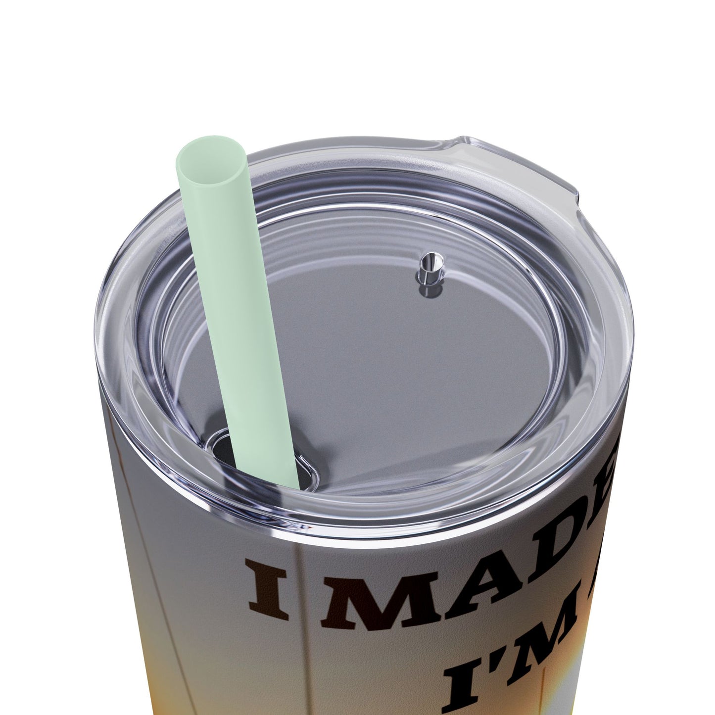 I MADE IT Inspirational Skinny Tumbler, 20oz - Motivational Drinkware for Self-Improvement, Perfect Gift for Wellness Journeys, Birthday, New Year
