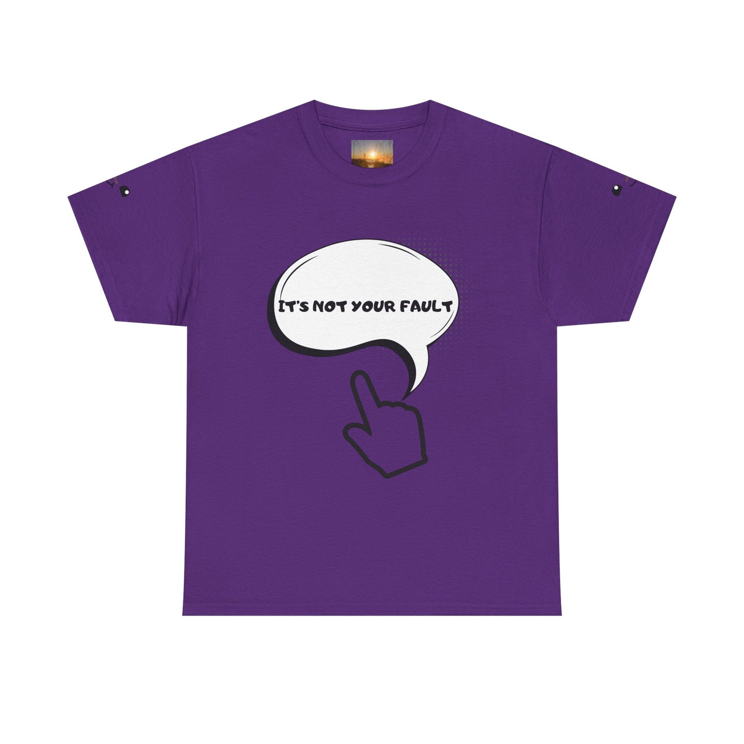 Graphic Tee — "It's Not Your Fault" Comic-Style Pointing Design
