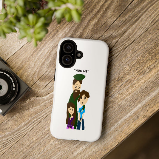 ISAAC IDYER ARTS Cute Hug Me Phone Case, Tough Phone Cover, Family Love Gift, Cartoon Design Case, Fun Accessory for Friends and Family