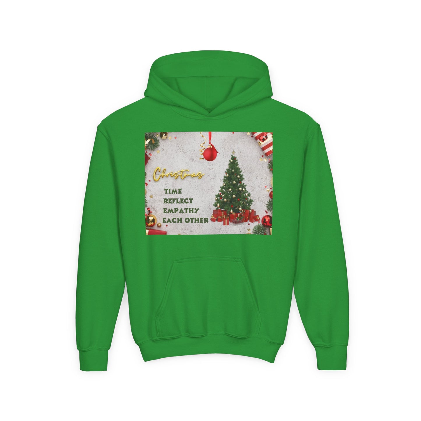 Youth Hooded Sweatshirt - Christmas Cheer, Cozy Holiday Gift, Festive Sweatshirt for Kids, Seasonal Wear, New Year Celebration