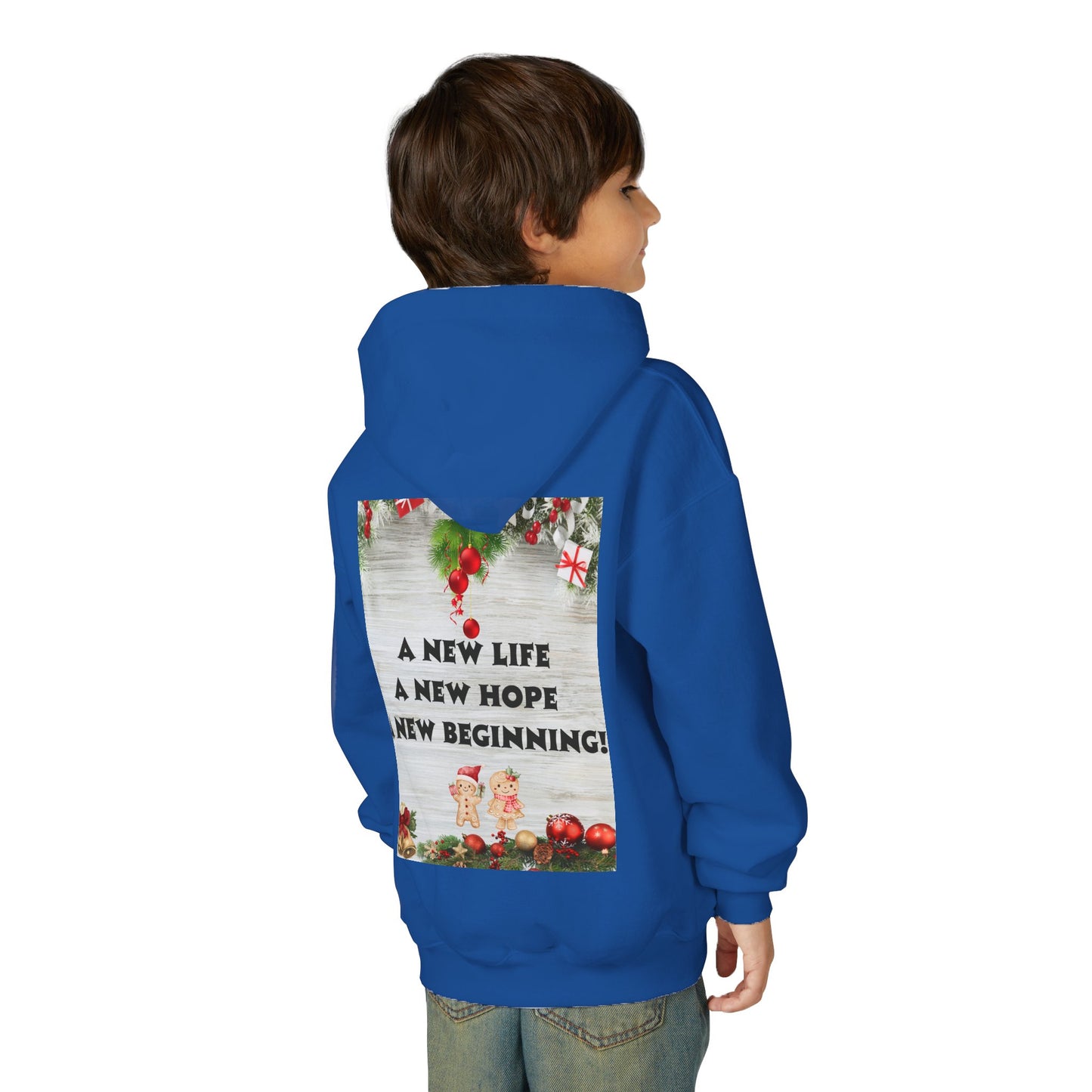 Youth Hooded Sweatshirt - Christmas Cheer, Cozy Holiday Gift, Festive Sweatshirt for Kids, Seasonal Wear, New Year Celebration