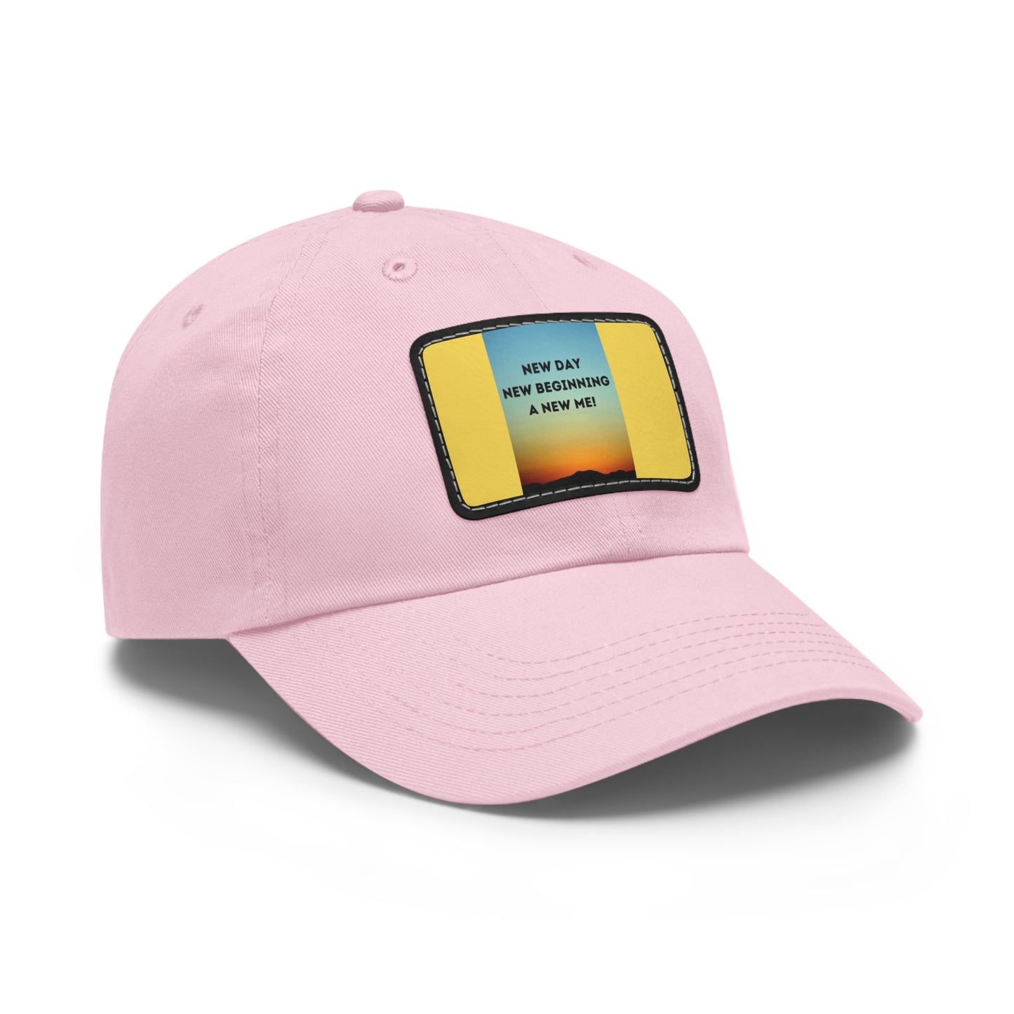NEW DAY NEW BEGINNING A NEW ME Hat with Leather Patch (Rectangle)