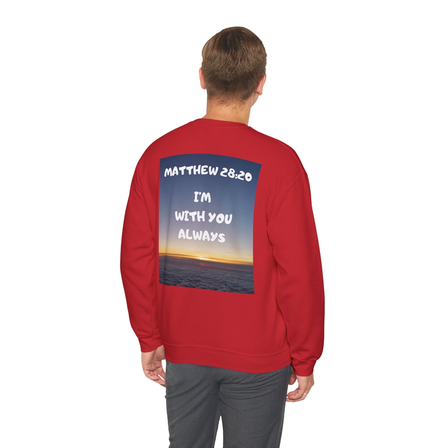 "Jeremiah 29:11 / Matthew 28:20" Christian Crewneck Inspirational Bible Verse Sweatshirt