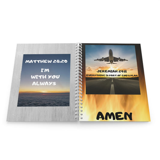 "I'm With You Always" / Jeremiah 29:11 Inspirational JournalFaith Travel Spiral Notebook