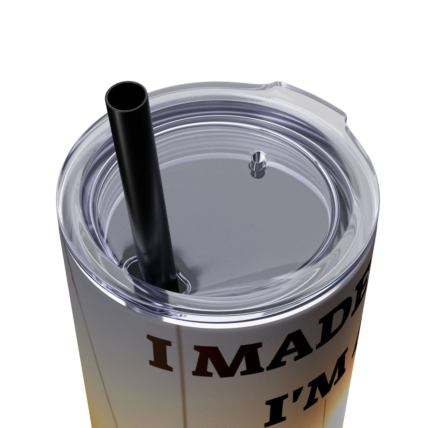 I MADE IT Inspirational Skinny Tumbler, 20oz - Motivational Drinkware for Self-Improvement, Perfect Gift for Wellness Journeys, Birthday, New Year