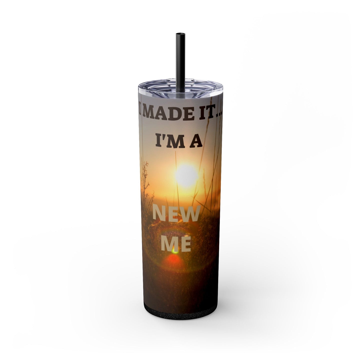 I MADE IT Inspirational Skinny Tumbler, 20oz - Motivational Drinkware for Self-Improvement, Perfect Gift for Wellness Journeys, Birthday, New Year