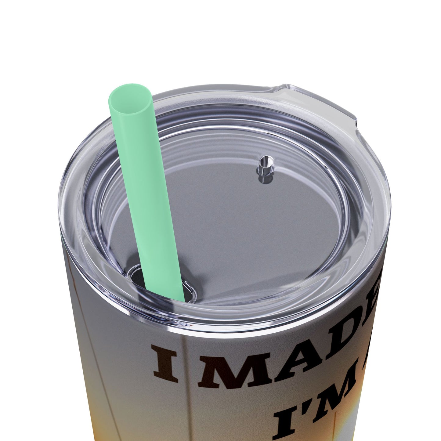 I MADE IT Inspirational Skinny Tumbler, 20oz - Motivational Drinkware for Self-Improvement, Perfect Gift for Wellness Journeys, Birthday, New Year
