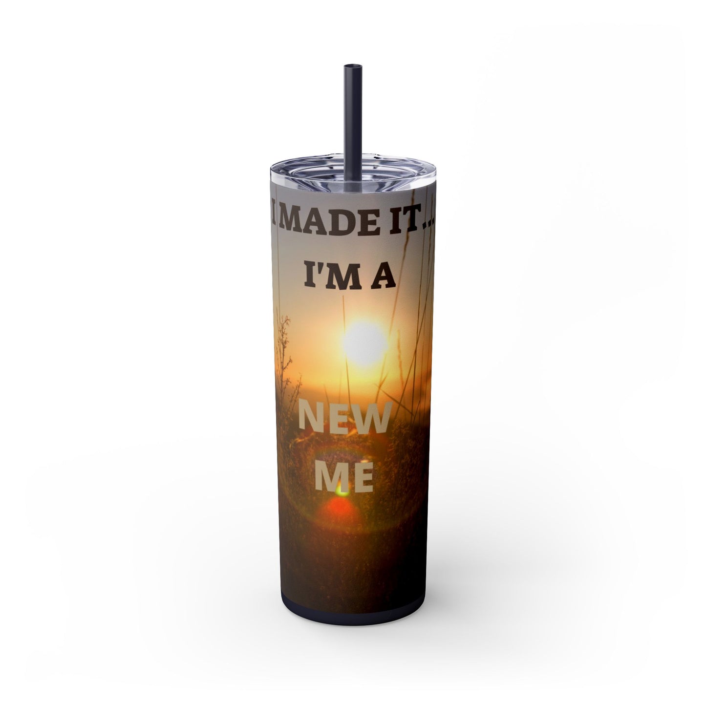 I MADE IT Inspirational Skinny Tumbler, 20oz - Motivational Drinkware for Self-Improvement, Perfect Gift for Wellness Journeys, Birthday, New Year