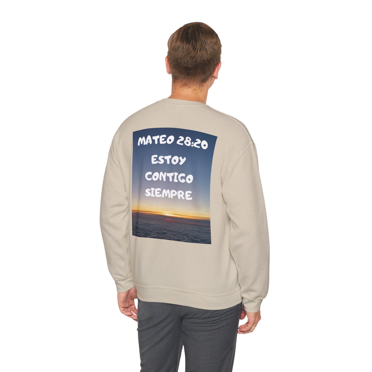 Christian Sweatshirt — Jeremías 29:11 & Mateo 28:20 Inspirational Crewneck
