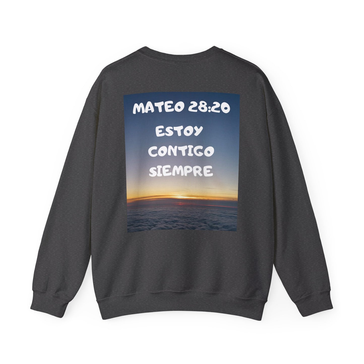 Christian Sweatshirt — Jeremías 29:11 & Mateo 28:20 Inspirational Crewneck