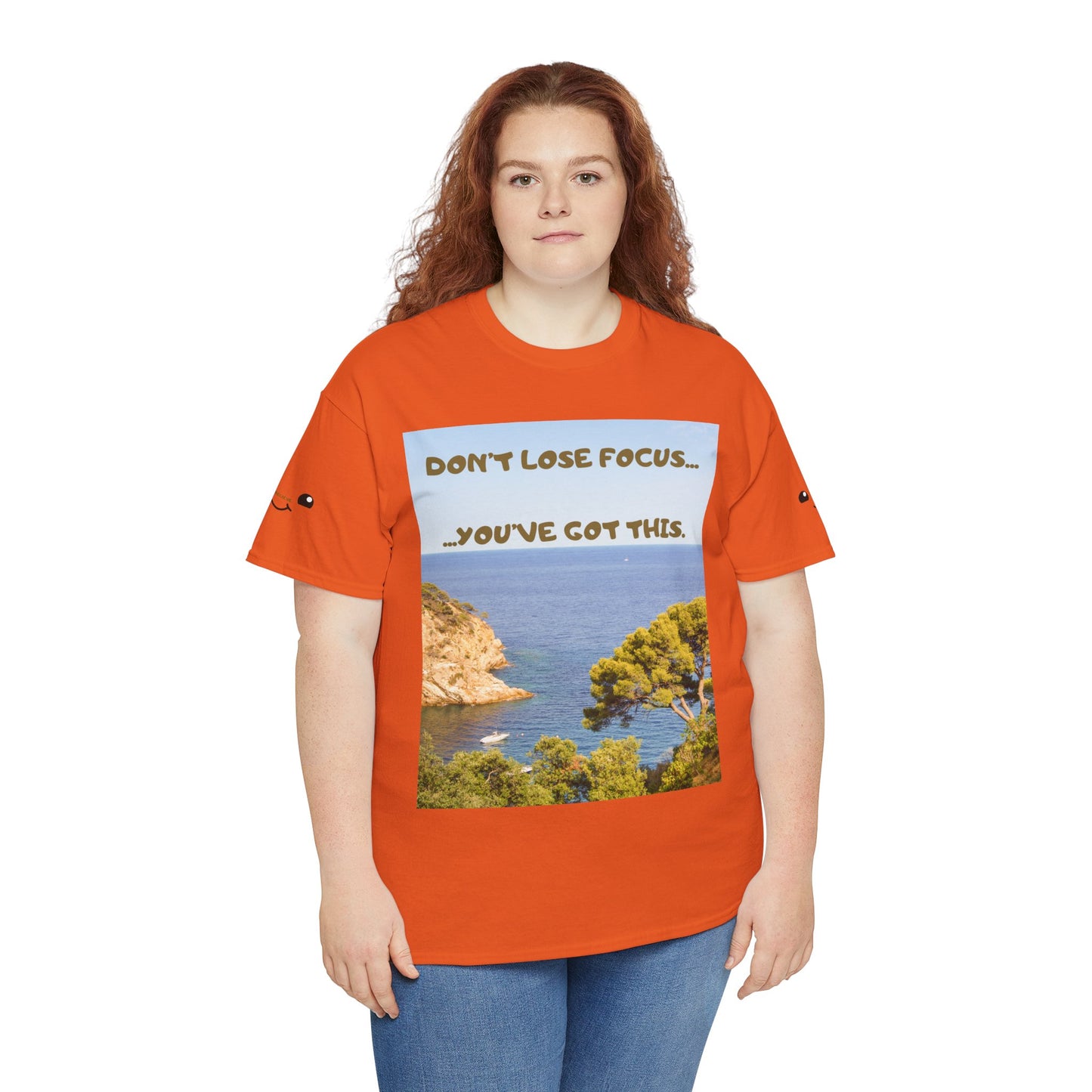 Motivational Tee — "Don't Lose Focus, You've Got This" Beach Graphic