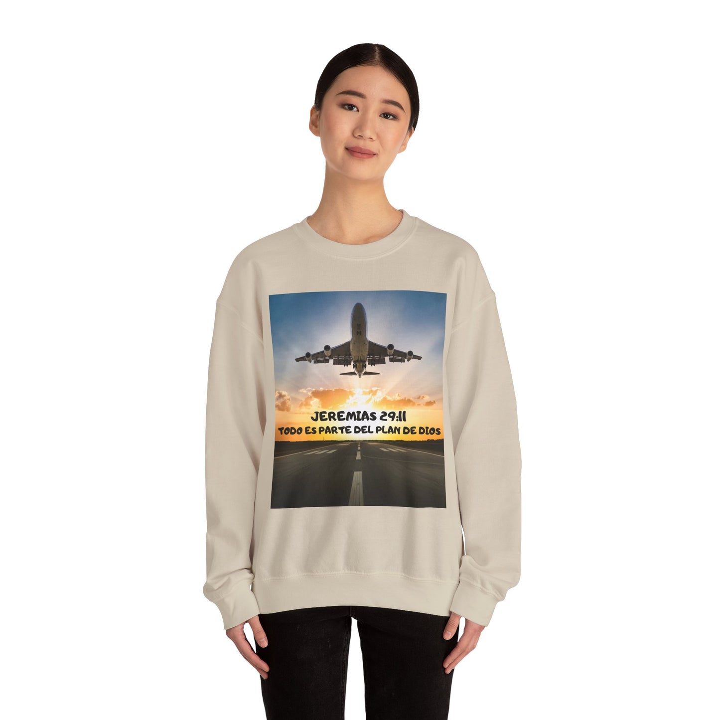 Christian Sweatshirt — Jeremías 29:11 & Mateo 28:20 Inspirational Crewneck
