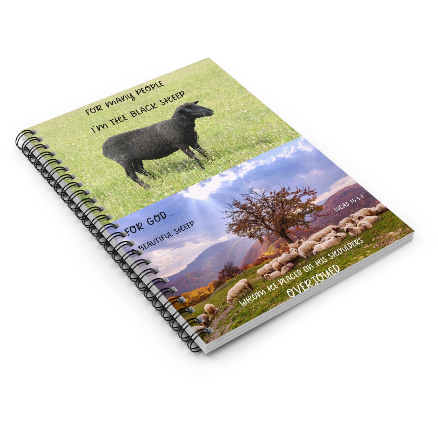 Black Sheep Inspirational Spiral Notebook, Christian Journal, Motivational Gifts, Uplifting Stationery, Encouragement Journal, Unique [...]
