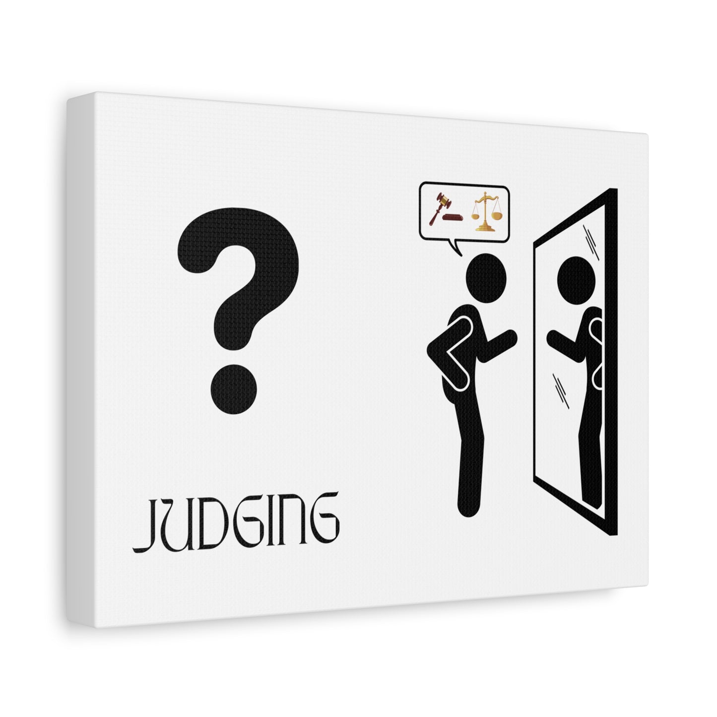 Judging Canvas Art - Thought-Provoking Wall Decor for Home or Office, Perfect Gift for Self-Reflection