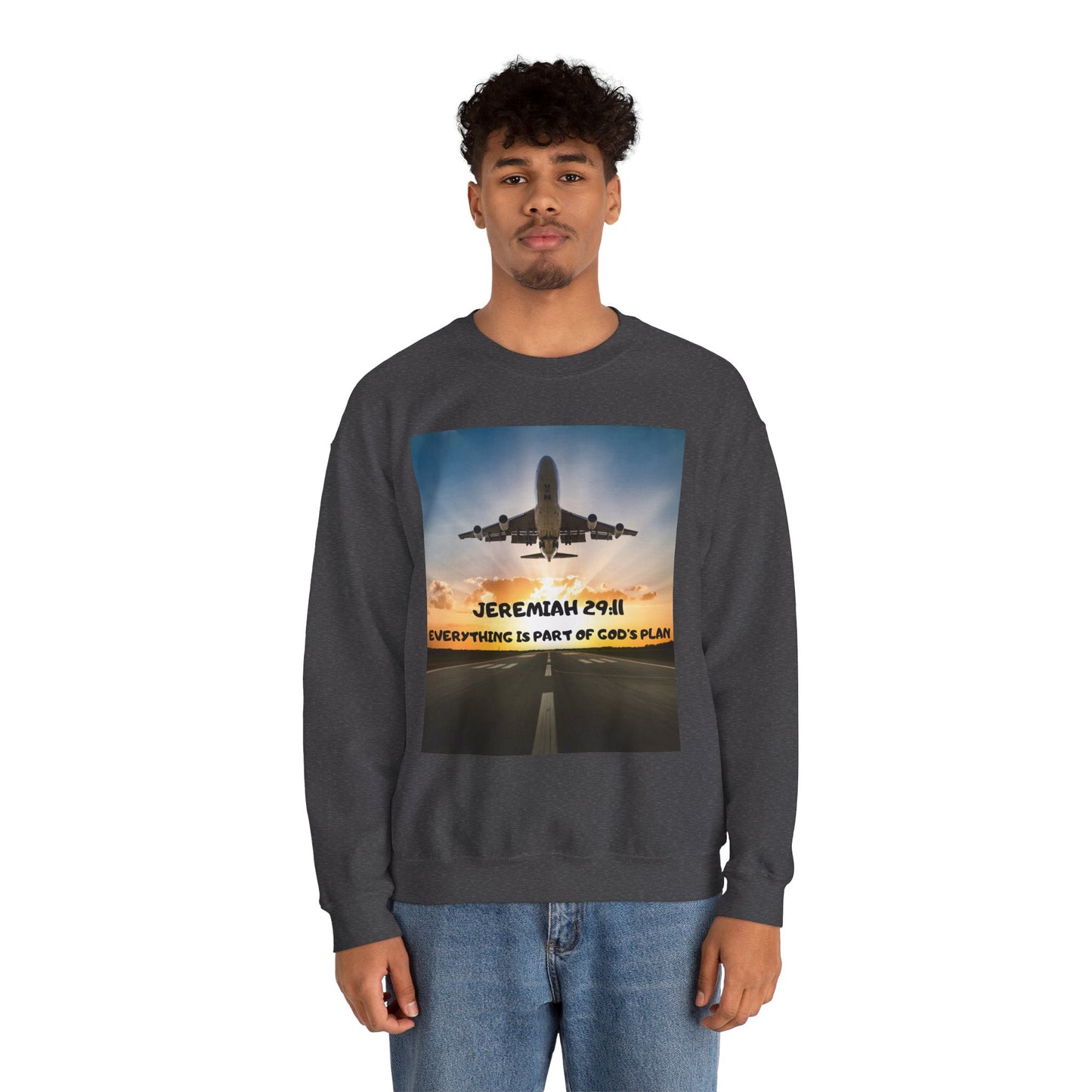 "Jeremiah 29:11 / Matthew 28:20" Christian Crewneck Inspirational Bible Verse Sweatshirt