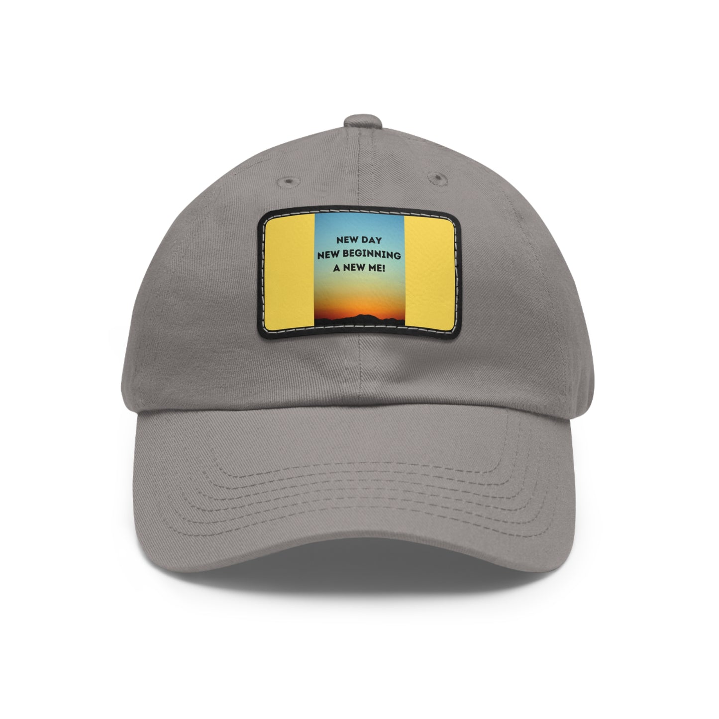 NEW DAY NEW BEGINNING A NEW ME Hat with Leather Patch (Rectangle)