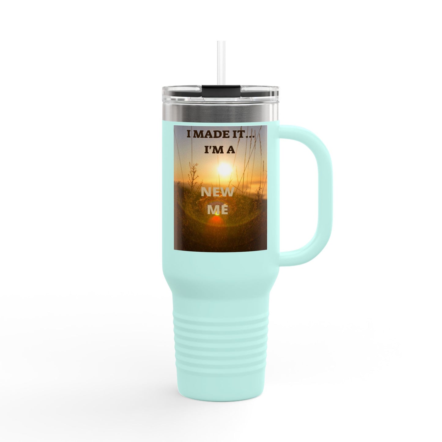 I MADE IT / LEAVING MARKED TRACES Inspiring Insulated Travel Mug, 40oz - Motivational Coffee Cup for New Beginnings, Perfect Gift for Self-Care, Daily Use, Travel Mug, [...]