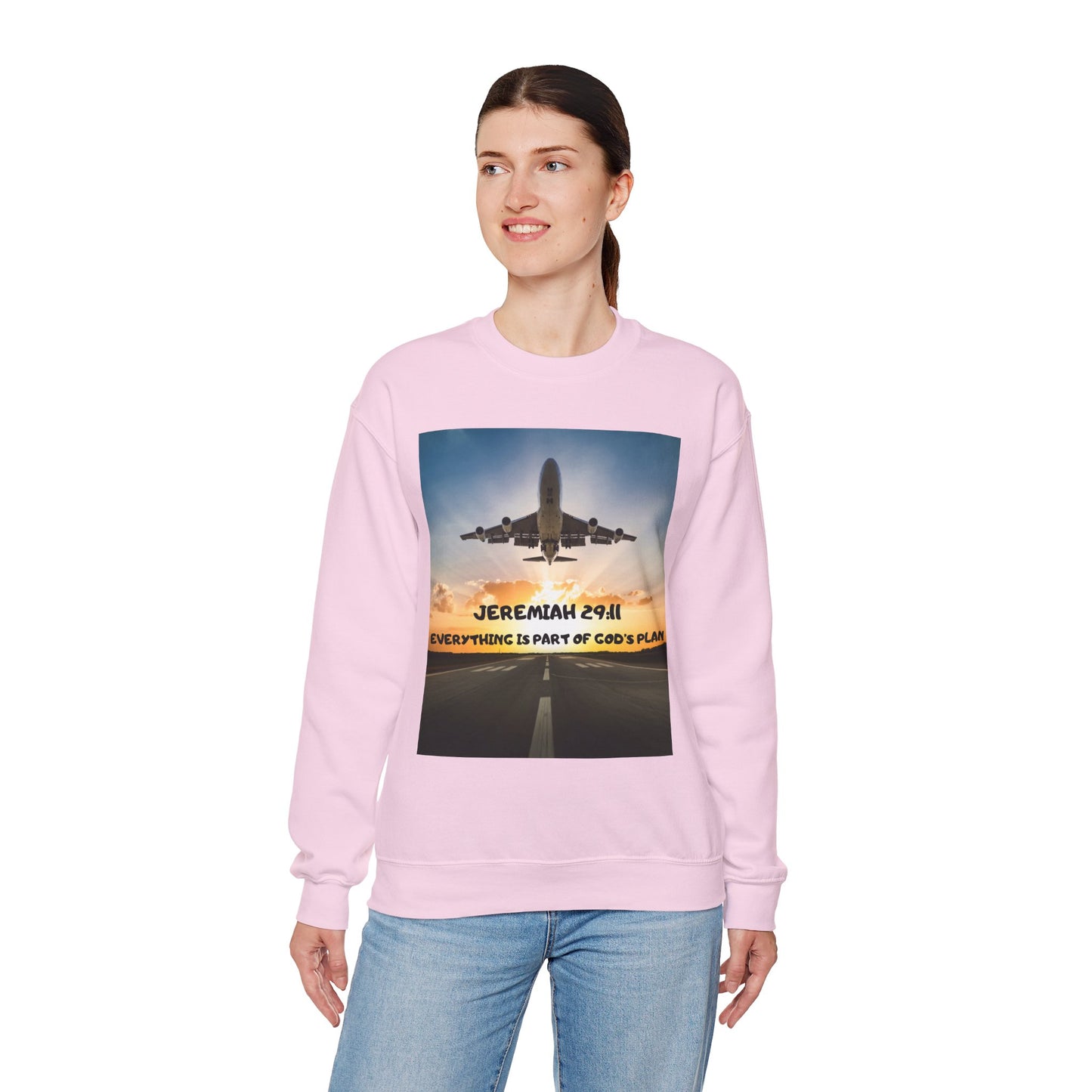 "Jeremiah 29:11 / Matthew 28:20" Christian Crewneck Inspirational Bible Verse Sweatshirt