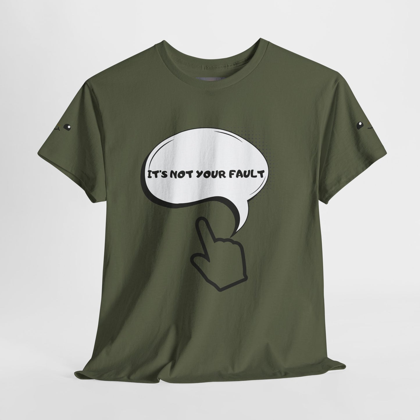 Graphic Tee — "It's Not Your Fault" Comic-Style Pointing Design