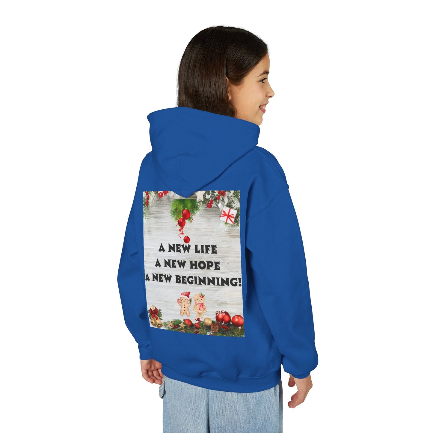 Youth Hooded Sweatshirt - Christmas Cheer, Cozy Holiday Gift, Festive Sweatshirt for Kids, Seasonal Wear, New Year Celebration
