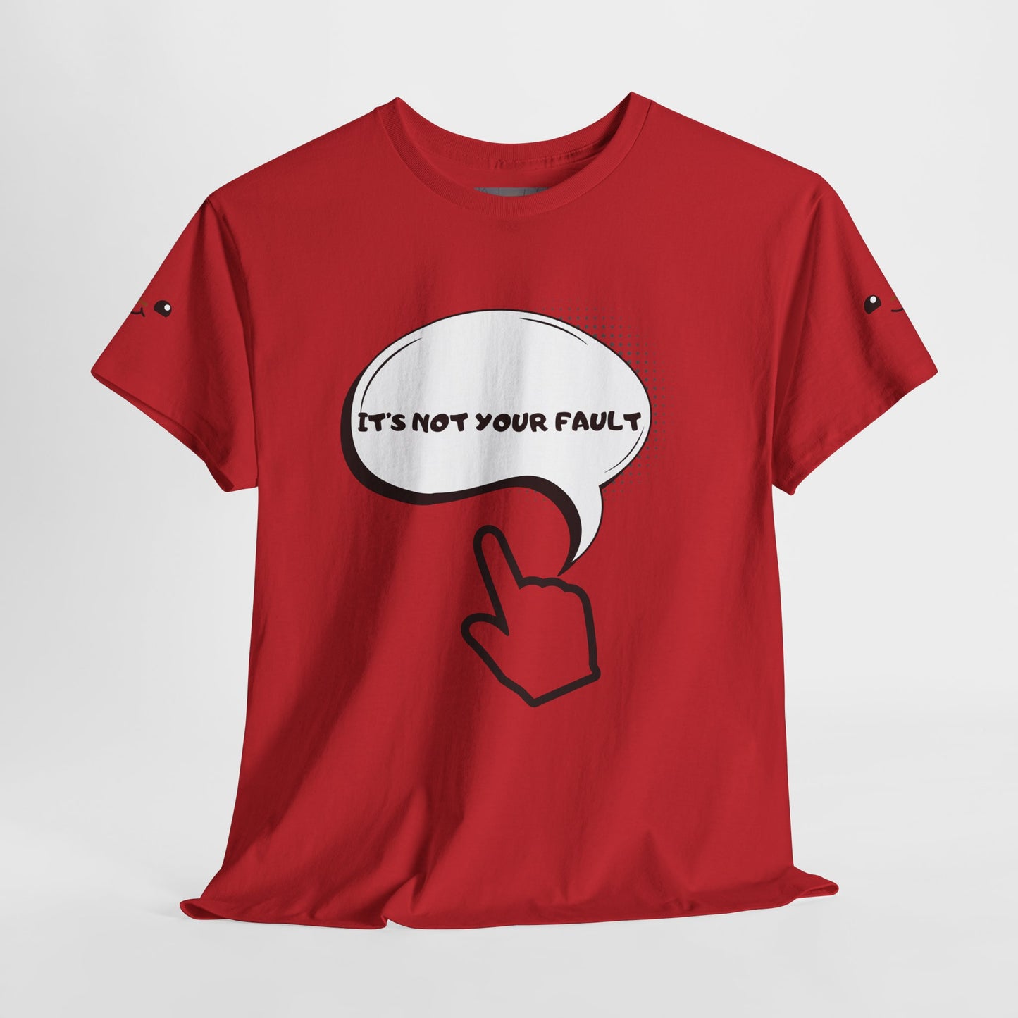 Graphic Tee — "It's Not Your Fault" Comic-Style Pointing Design