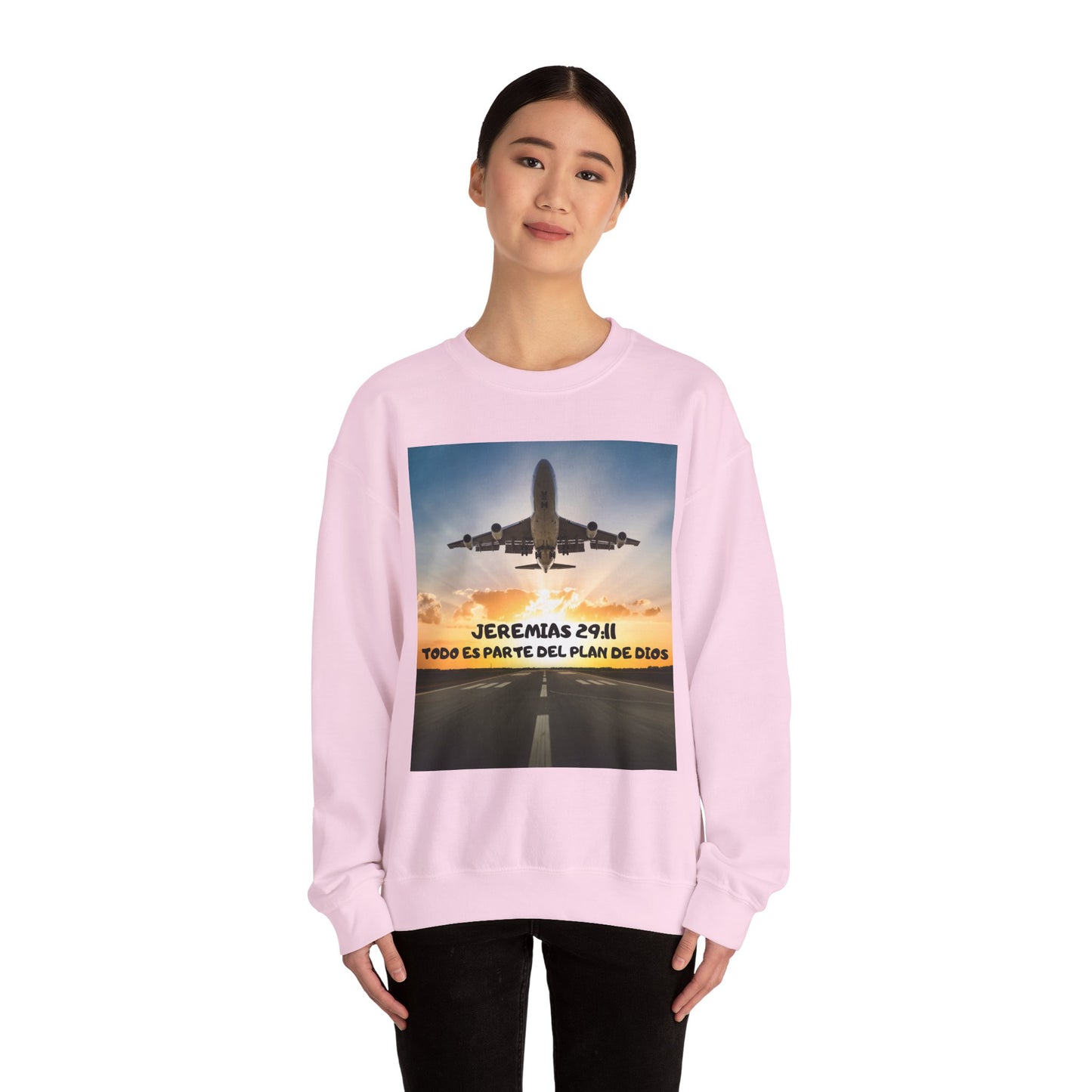 Christian Sweatshirt — Jeremías 29:11 & Mateo 28:20 Inspirational Crewneck