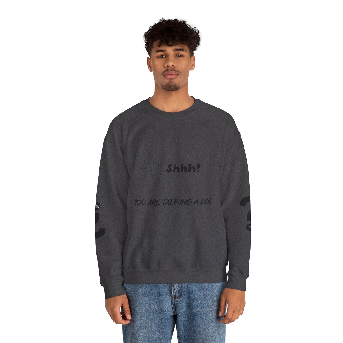 SHHH! SILENCE Unisex Humor Crewneck Sweatshirt: Funny Silence Design, Perfect for Gifting, Casual Wear, Birthday, Holidays, Conversation Starter