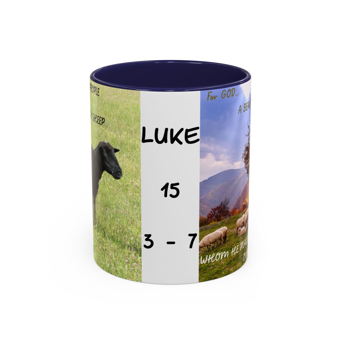 BLACK SHEEP Beautiful Sheep Coffee Mug, Inspirational Luke 15:3-7 Mug, Nature Lover Gift, Faith-Based Beverage Cup, Unique Farmhouse Decor