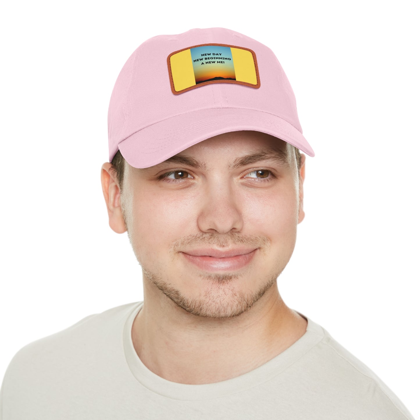 NEW DAY NEW BEGINNING A NEW ME Hat with Leather Patch (Rectangle)