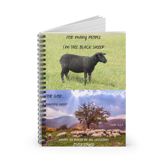 Black Sheep Inspirational Spiral Notebook, Christian Journal, Motivational Gifts, Uplifting Stationery, Encouragement Journal, Unique [...]