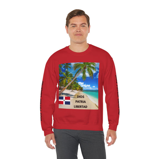QUISQUEYA HERMOSA Tropical Paradise Sweatshirt - Dios Patria Libertad, Quisqueya Hermosa, Dominican Republic Gift, Beach Vibes, Unisex Crewneck