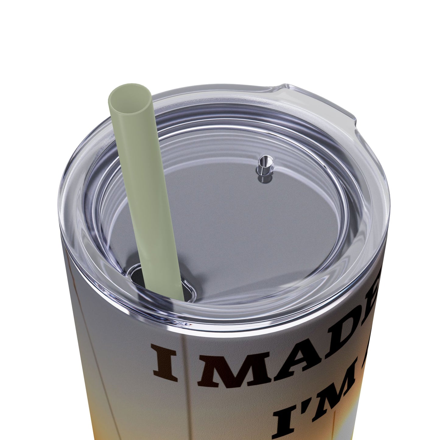 I MADE IT Inspirational Skinny Tumbler, 20oz - Motivational Drinkware for Self-Improvement, Perfect Gift for Wellness Journeys, Birthday, New Year
