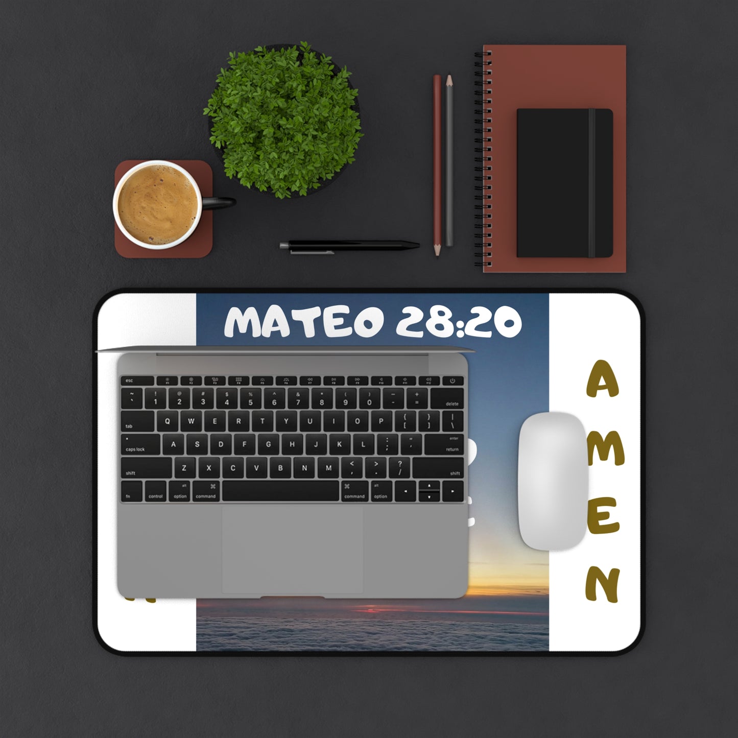 Mateo 28:20 "Estoy Contigo Siempre" Inspirational Desk Mat (Amen)