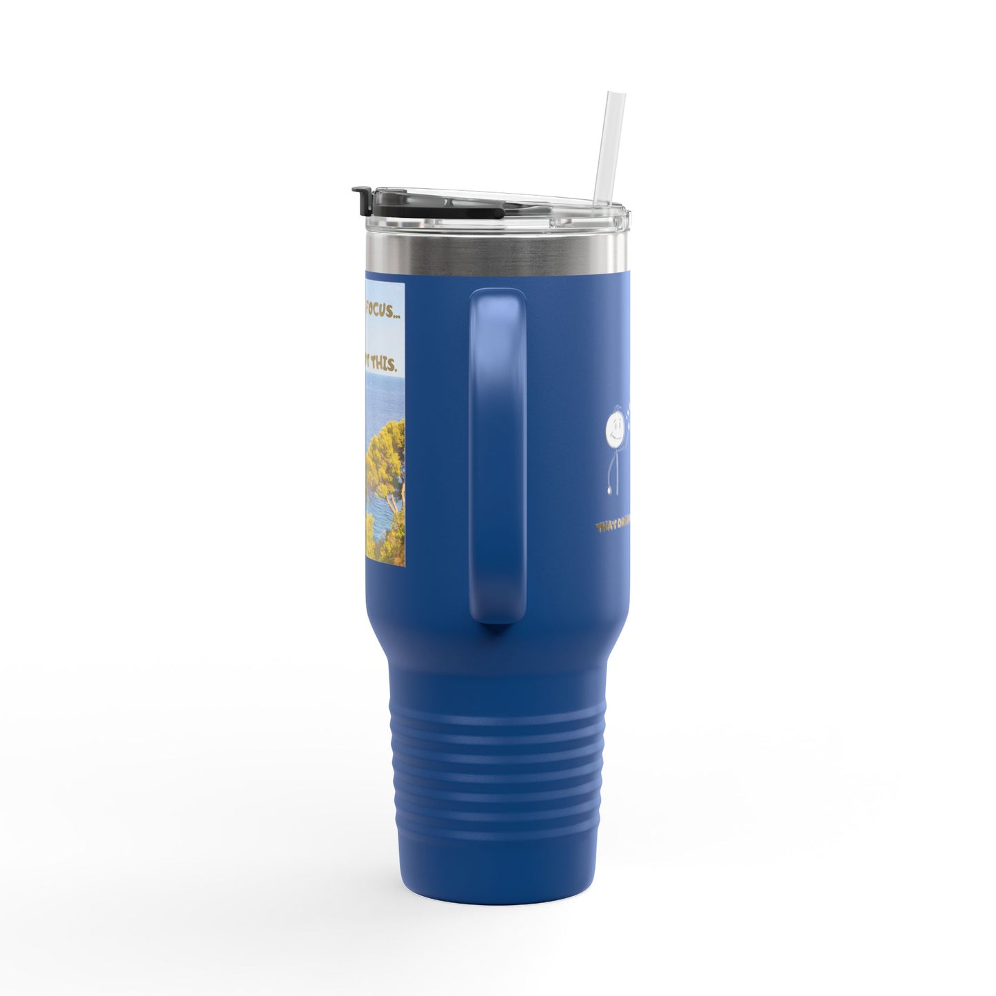 Inspirational Travel Tumbler 40oz — "Don't Lose Focus, You've Got This" Scenic Insulated Mug